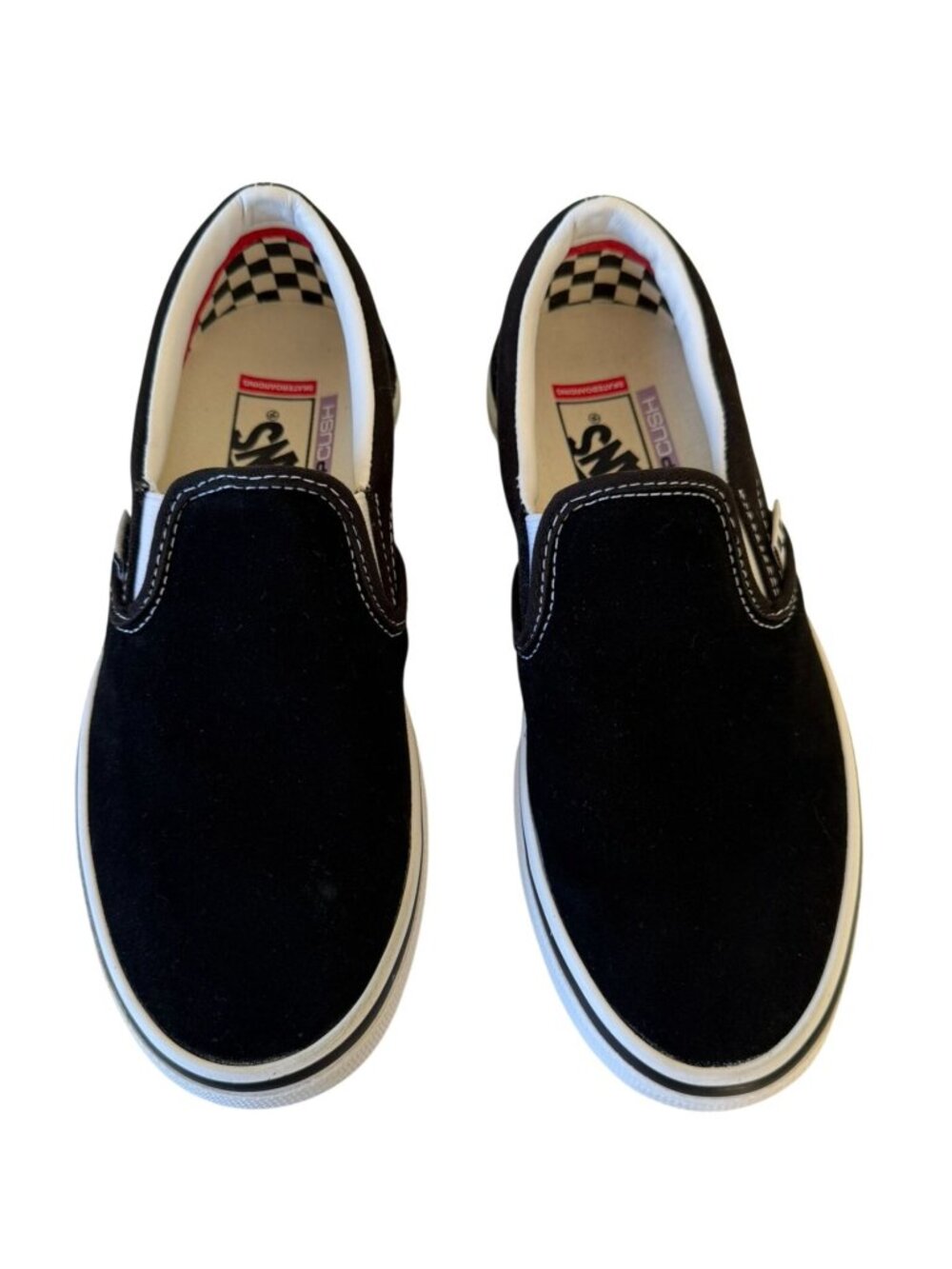 Vans Skate Classic Slip On PopCush Black White Sneakers Men's 5.5 Streetwear NEW